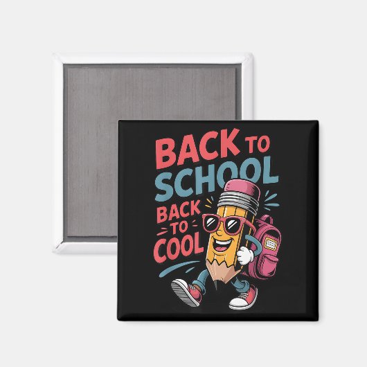 Terug naar school Terug naar Cool Pencil Backpack  Magneet (Voorkant / Achterkant)