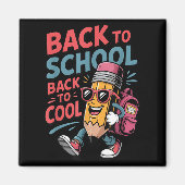 Terug naar school Terug naar Cool Pencil Backpack  Magneet (Voorkant)