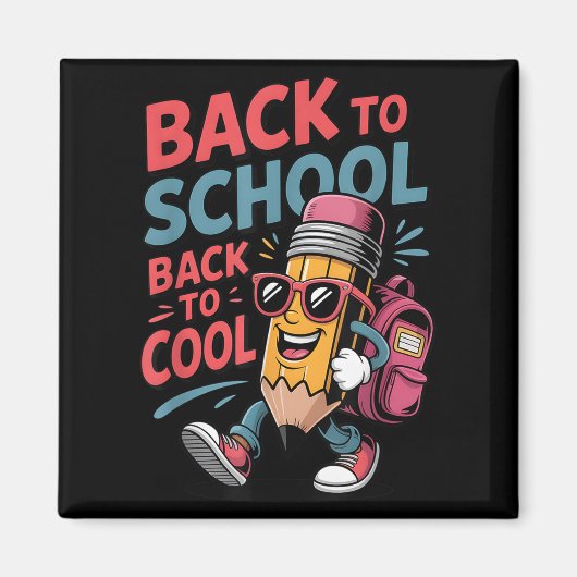 Terug naar school Terug naar Cool Pencil Backpack  Magneet (Voorkant)