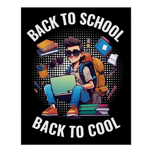 Terug naar school, terug naar cool perfect poster (Voorkant)