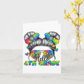 Terug naar school Tie Dye Hallo 4e klas rommelige  Kaart (Gele Bloem)