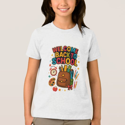 Terug naar school Tri-Blend shirt (Voorkant)
