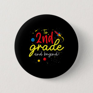 Terug naar school tweede klas jongen meisje ruimte ronde button 5,7 cm