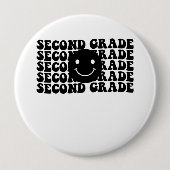 Terug naar school tweedeklas leraar ronde button 4,0 cm (Voorkant)