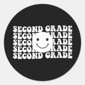 Terug naar school tweedeklas leraar ronde sticker (Voorkant)