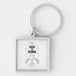 Terug naar school typografie ontwerp sleutelhanger