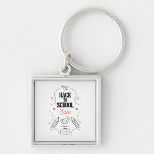 Terug naar school typografie ontwerp sleutelhanger