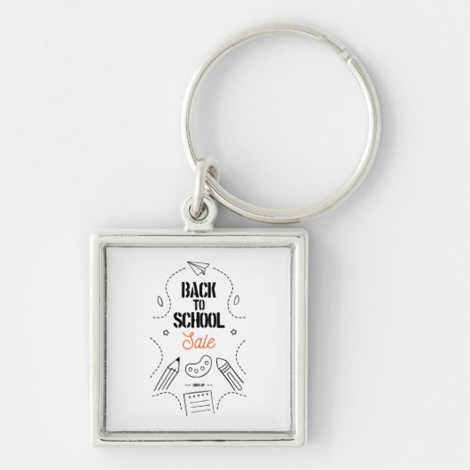Terug naar school typografie ontwerp sleutelhanger (Voorkant)