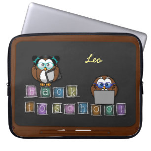 terug naar school uil laptop sleeve