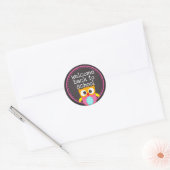 Terug naar School Uil Ronde Sticker (Envelop)