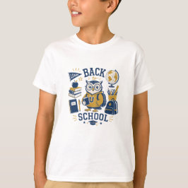 Terug Naar School Uil Schoolbenodigdheden T-shirt