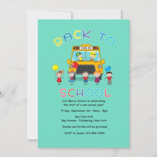 Terug naar school uitnodiging (Voorkant)