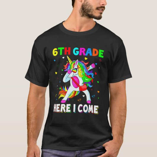 Terug naar school Unicorn Dabbing Kinder 6T T-shirt (Voorkant)