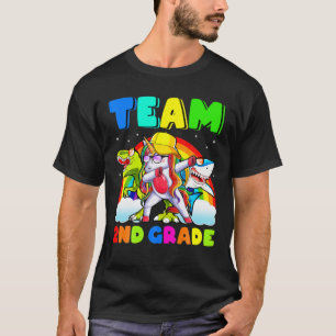 Terug naar School Unicorn Dinosaur Shark Team 2nd T-shirt