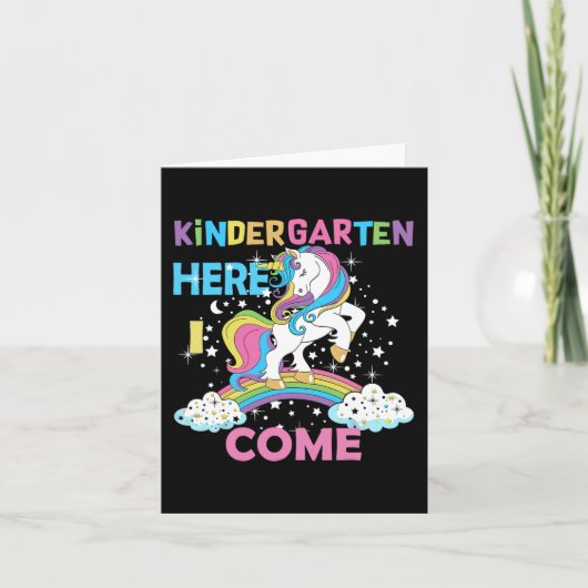 Terug naar school Unicorn Hallo eerste dag Kinderg Kaart (Voorkant)