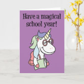 Terug naar school Unicorn Kaart (Gele Bloem)
