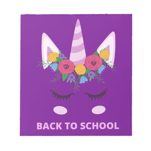 Terug naar School Unicorn Notitieblok (Voorkant)