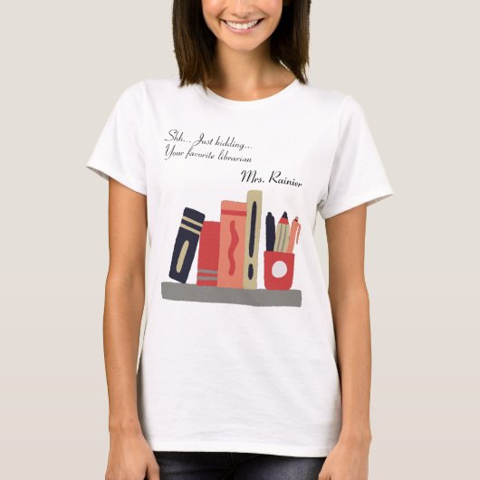 Terug naar school Uw favoriete bibliotheek Fun T-shirt (Voorkant)