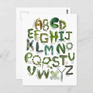 Terug naar School Veggie Alphabet - Eet je Groenen Briefkaart