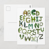 Terug naar School Veggie Alphabet - Eet je Groenen Briefkaart (Voorkant / Achterkant)