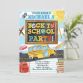 Terug naar school Verjaardagsfeest Uitnodiging (Staand voorkant)