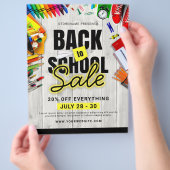 Terug naar school verkoop retail marketing flyer a (Hand)