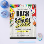 Terug naar school verkoop retail marketing flyer a (Enkel)