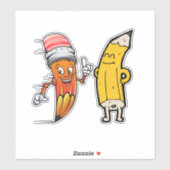 Terug naar school vibes, grappige school geschenke sticker (Vel)