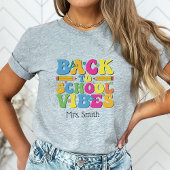 Terug naar School Vibes Kleurrijke Gepersonaliseer T-shirt
