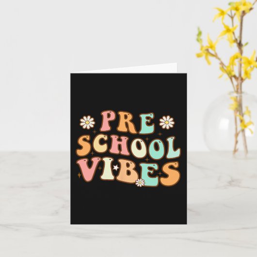 Terug naar school Vibes Retro Leraar Verpleegster Kaart (Gele Bloem)