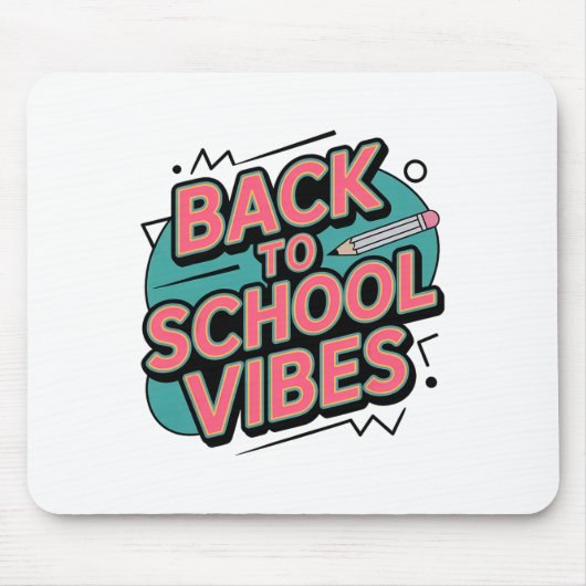 Terug naar school Vibes Retro Potlood Eerste Dag K Muismat (Voorkant)