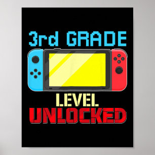 Terug naar School Video Gamer 3de Grade Level Unlo Poster