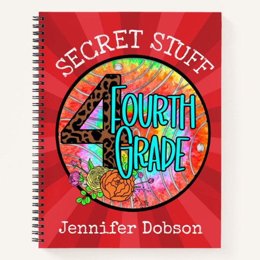 Terug naar school vierde klas schrift notitieboek (Voorkant)