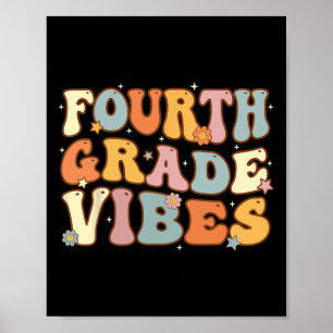 Terug naar school vierde klas sfeer leerling leraa poster