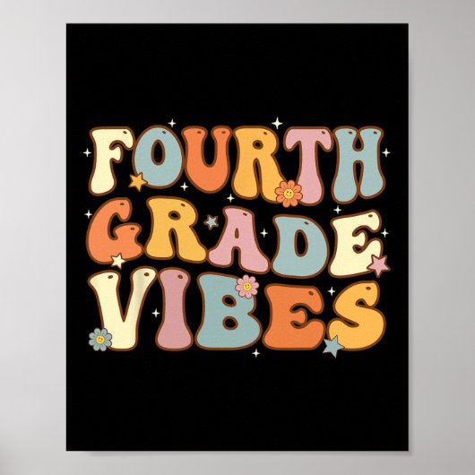 Terug naar school vierde klas sfeer leerling leraa poster (Voorkant)