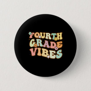 Terug naar school vierde klas sfeer leerling leraa ronde button 5,7 cm