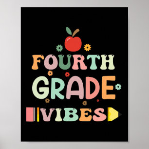 Terug naar school vierde klas sfeer student leraar poster