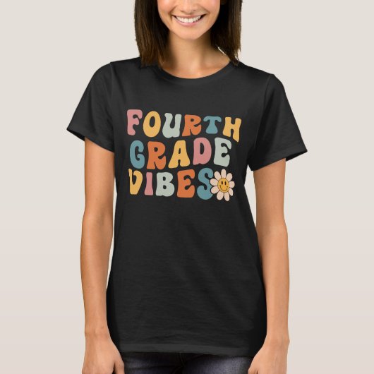 Terug naar school Vierde klas sfeer Student Leraar T-shirt (Voorkant)