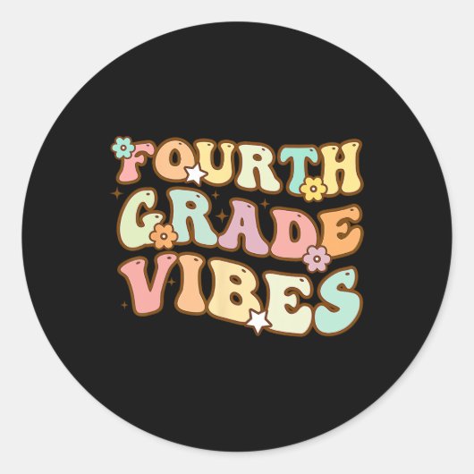 Terug naar school vierde klas studenten ronde sticker (Voorkant)