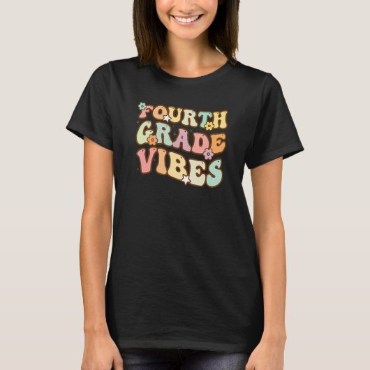 Terug naar school vierde klas studenten t-shirt (Voorkant)