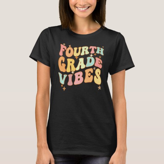 Terug naar school vierde klas studenten t-shirt (Voorkant)