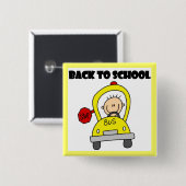 Terug naar school vierkante button 5,1 cm (Voorkant /achterkant)