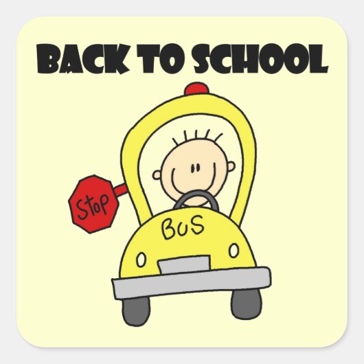 Terug naar school vierkante sticker (Voorkant)