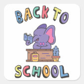 Terug naar school vierkante sticker (Voorkant)