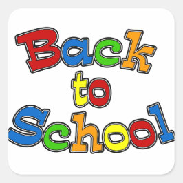 Terug naar School Vierkante Sticker