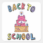 Terug naar school vierkante sticker (Voorkant)