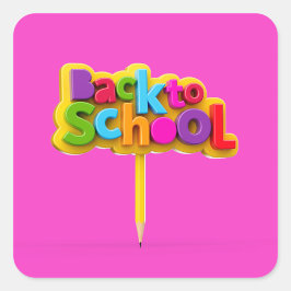 Terug naar school vierkante sticker