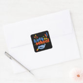 Terug naar school vierkante sticker (Envelop)