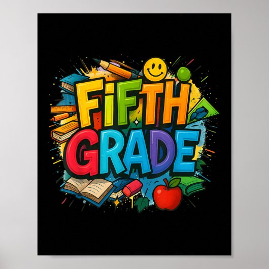 Terug naar school Vijfde klas Team Happy eerste da Poster (Voorkant)