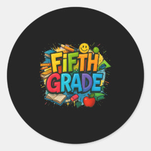 Terug naar school Vijfde klas Team Happy eerste da Ronde Sticker